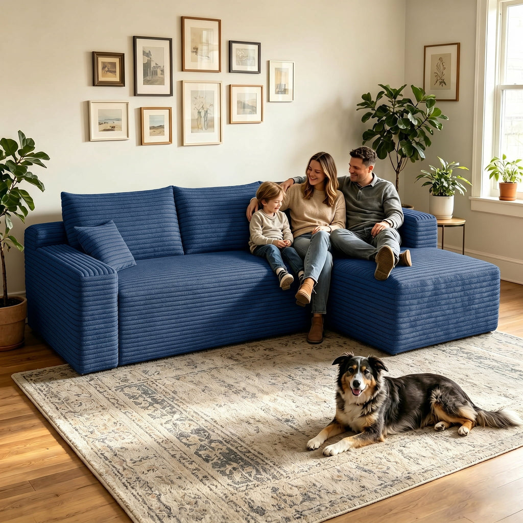 Blue Right Facing Chaise W5571P500138-