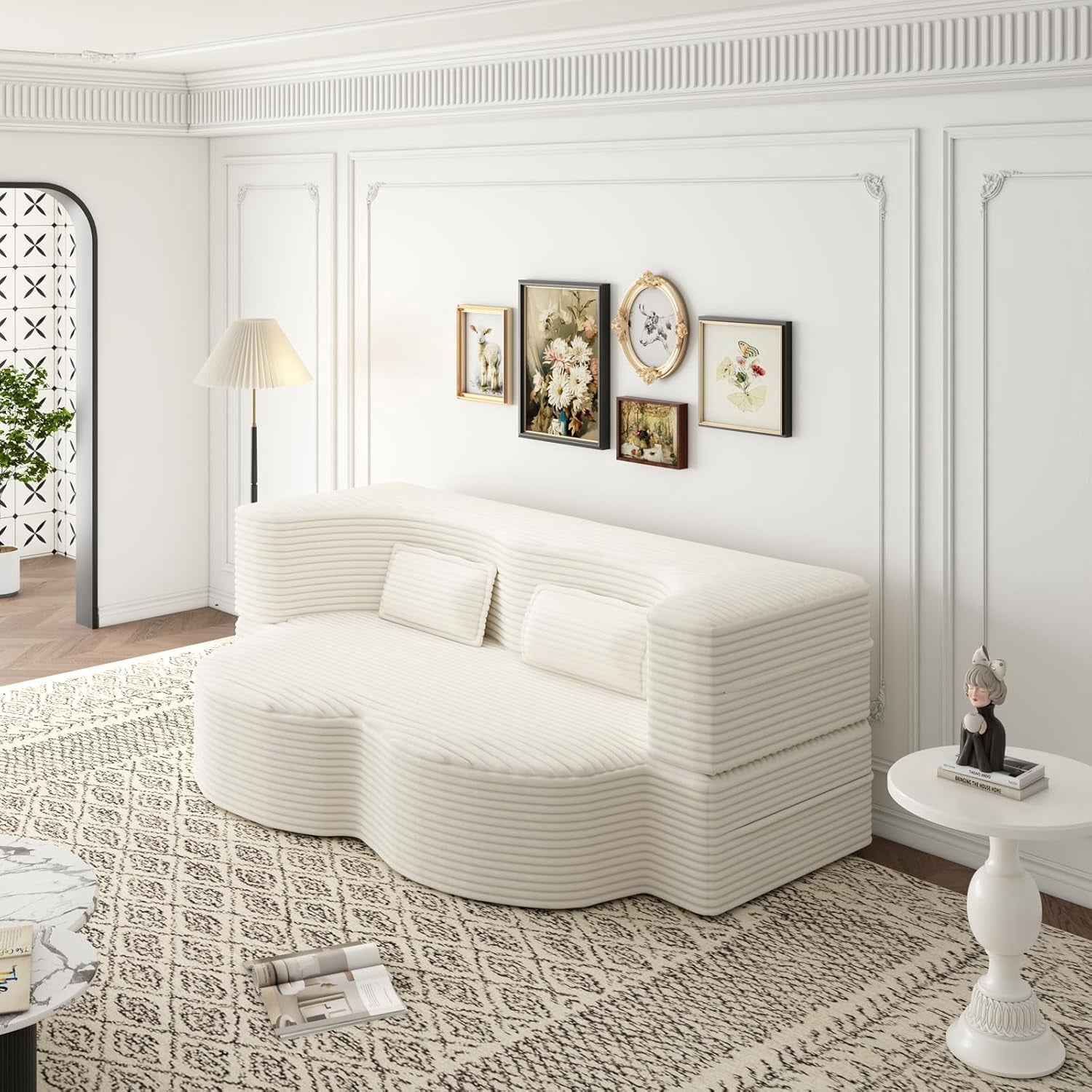 Beige Plush Corduroy W1885P347080