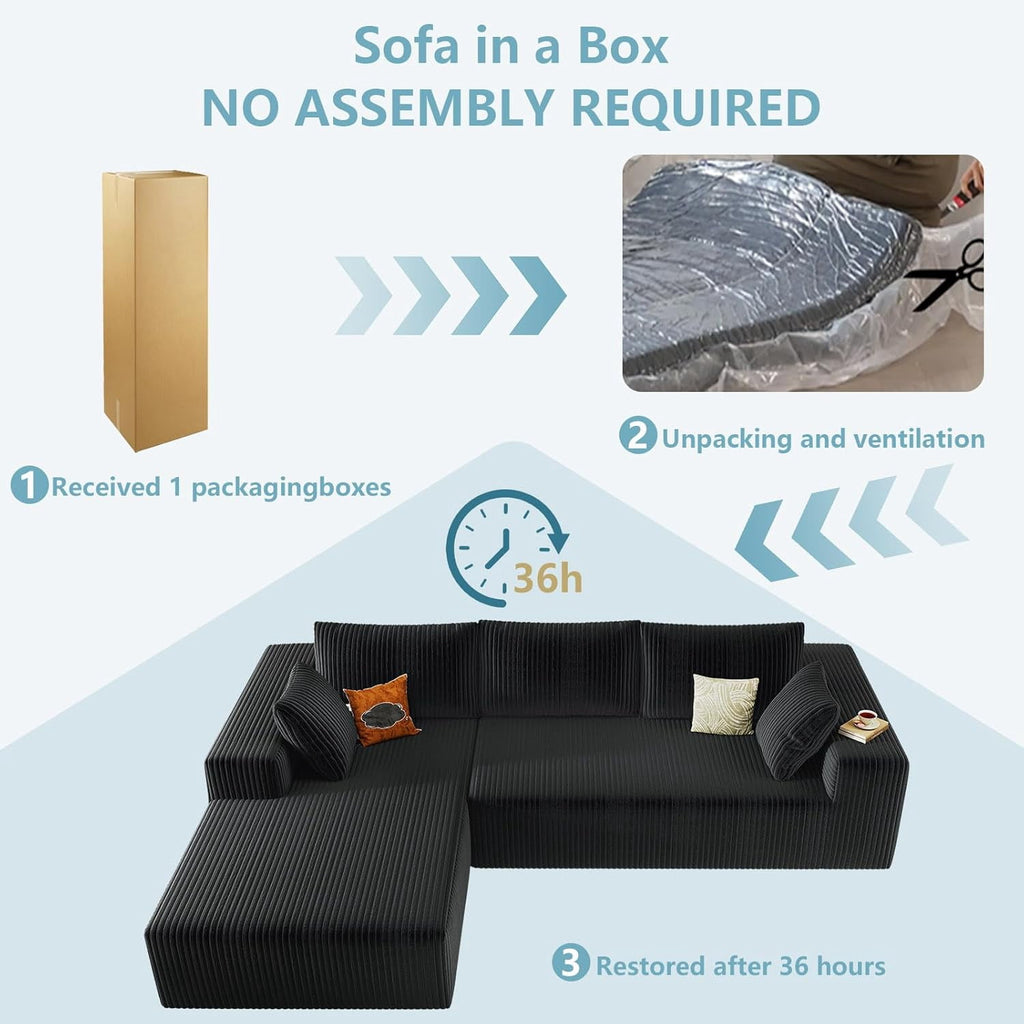 Black Left-facing chaise W5571P500137-ODUWA
