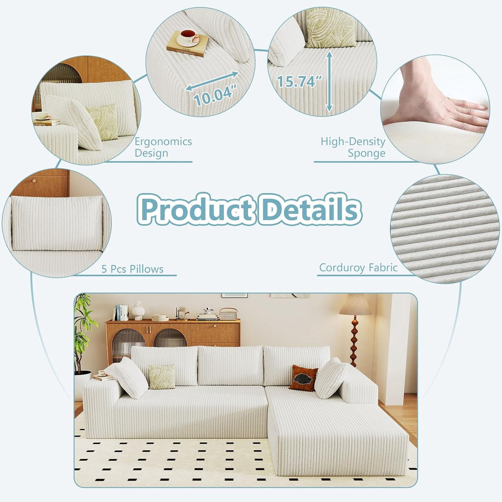 White Right-facing chaise W3315P374746-L-right-white