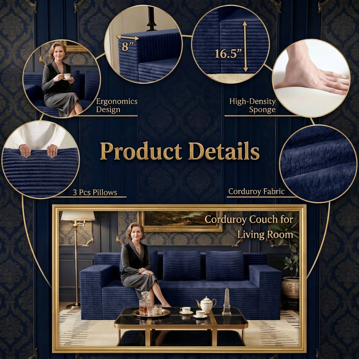 Blue Flat Armrest W5571P440911-ZZ//