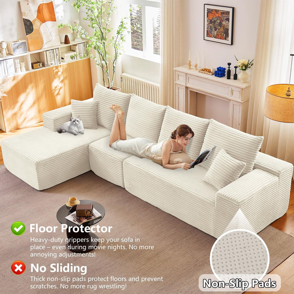 White 135" Left Facing Chaise W2824S00117/