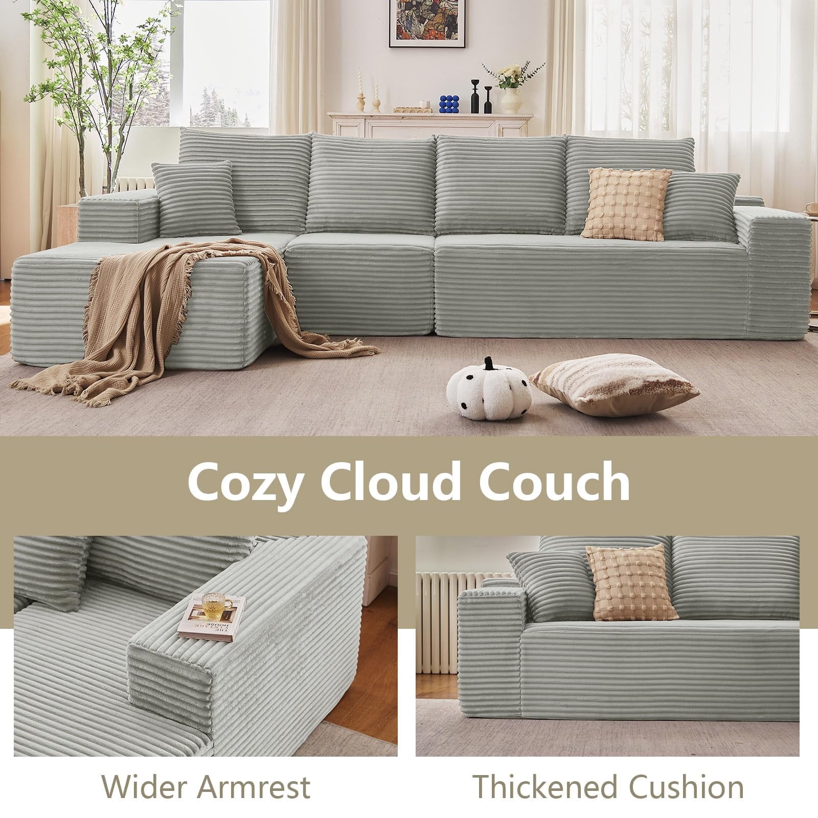 Gray 135" Left Facing Chaise W2824S00042/////