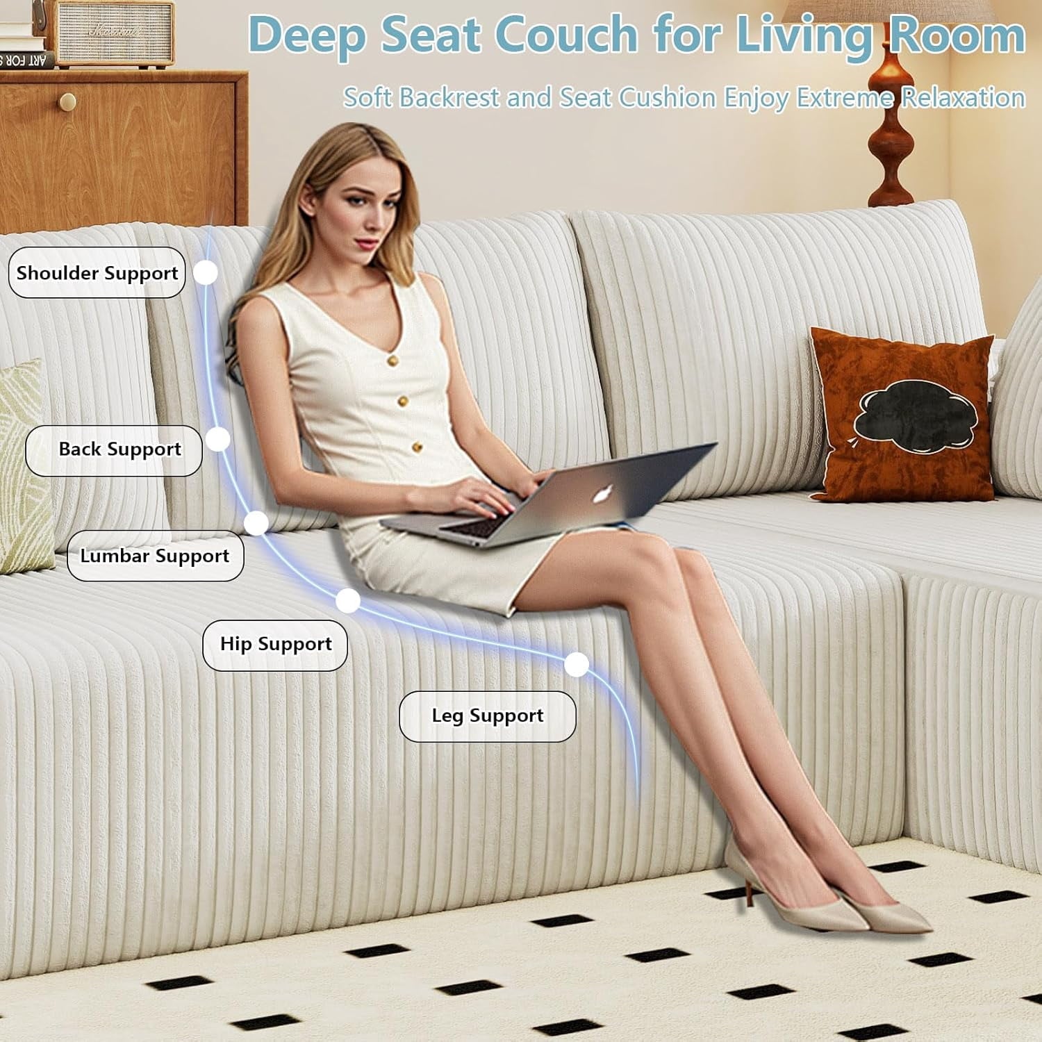 White Right-facing chaise W3315P374746-L-right-white