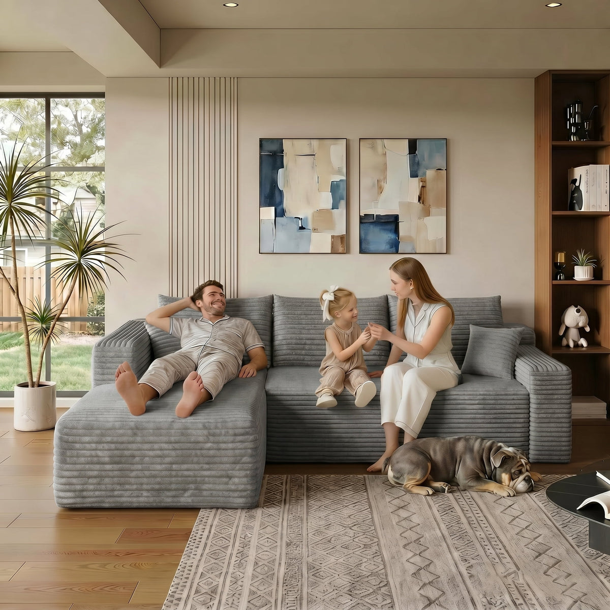 Grey Left Facing Chaise W5571P500147-