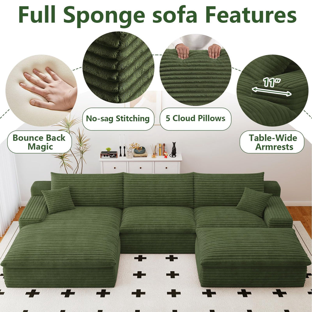Green U-3 Left+Ottoman W2824S00131-Z