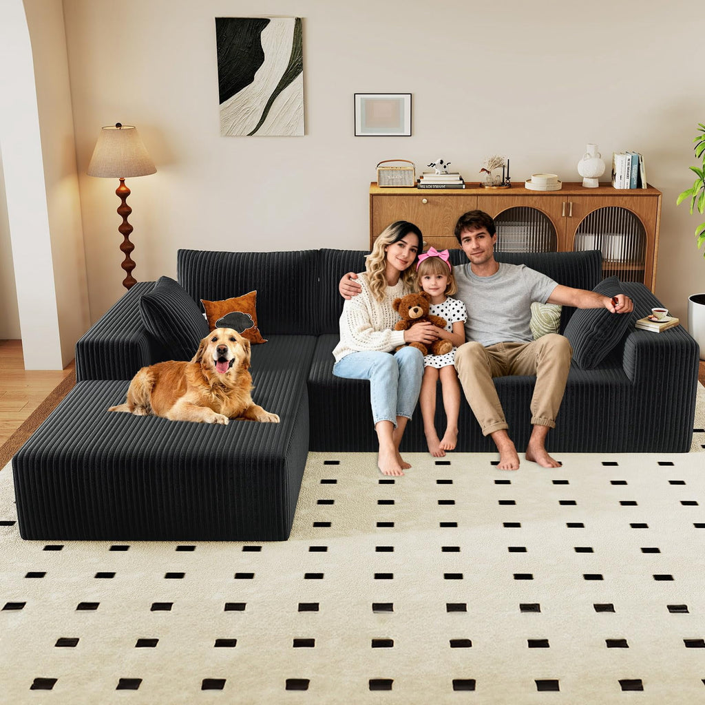 Black 96" Left Facing Chaise W3315P374744/