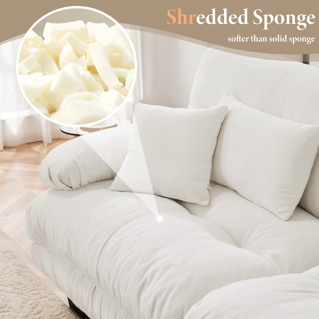 White Chenille 4 Seater W714S01004