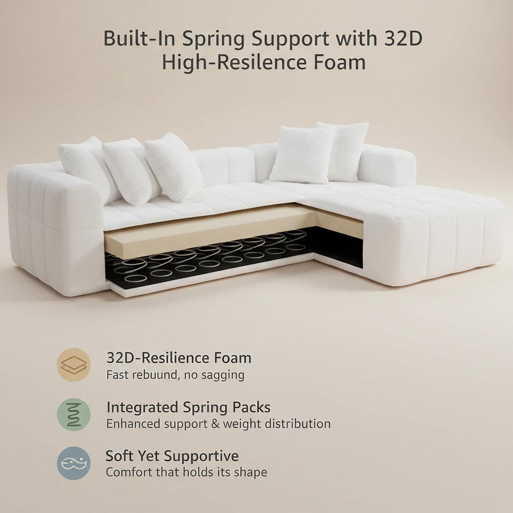 White Left Chaise W5515S00012