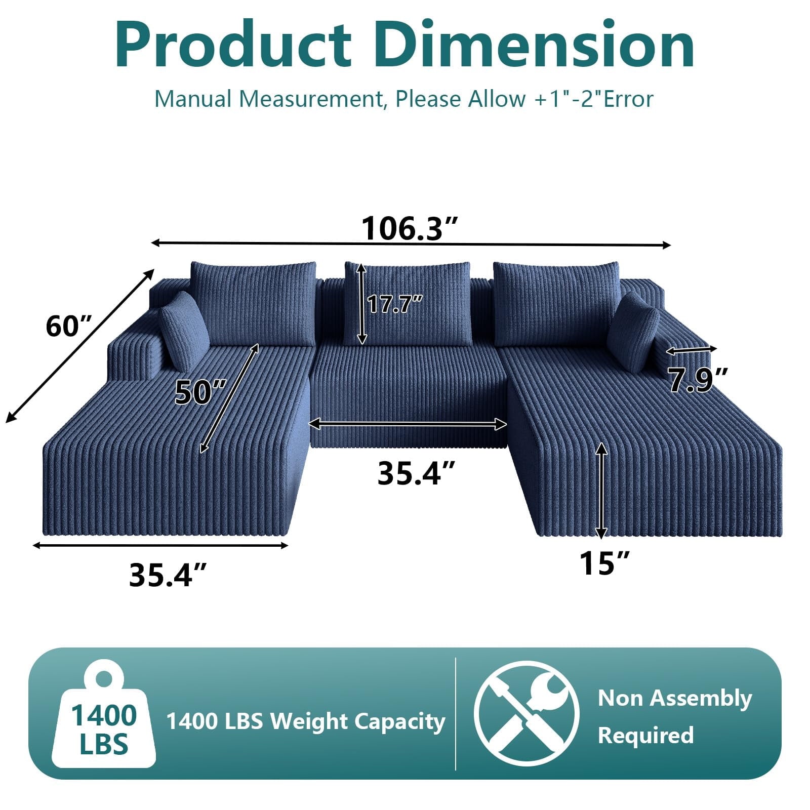 Blue 107'' W5571DIY302-Blue