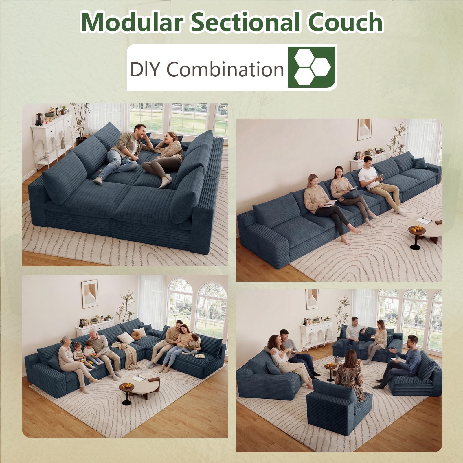 Blue U-6 Seater W2824DIY143-ZZ