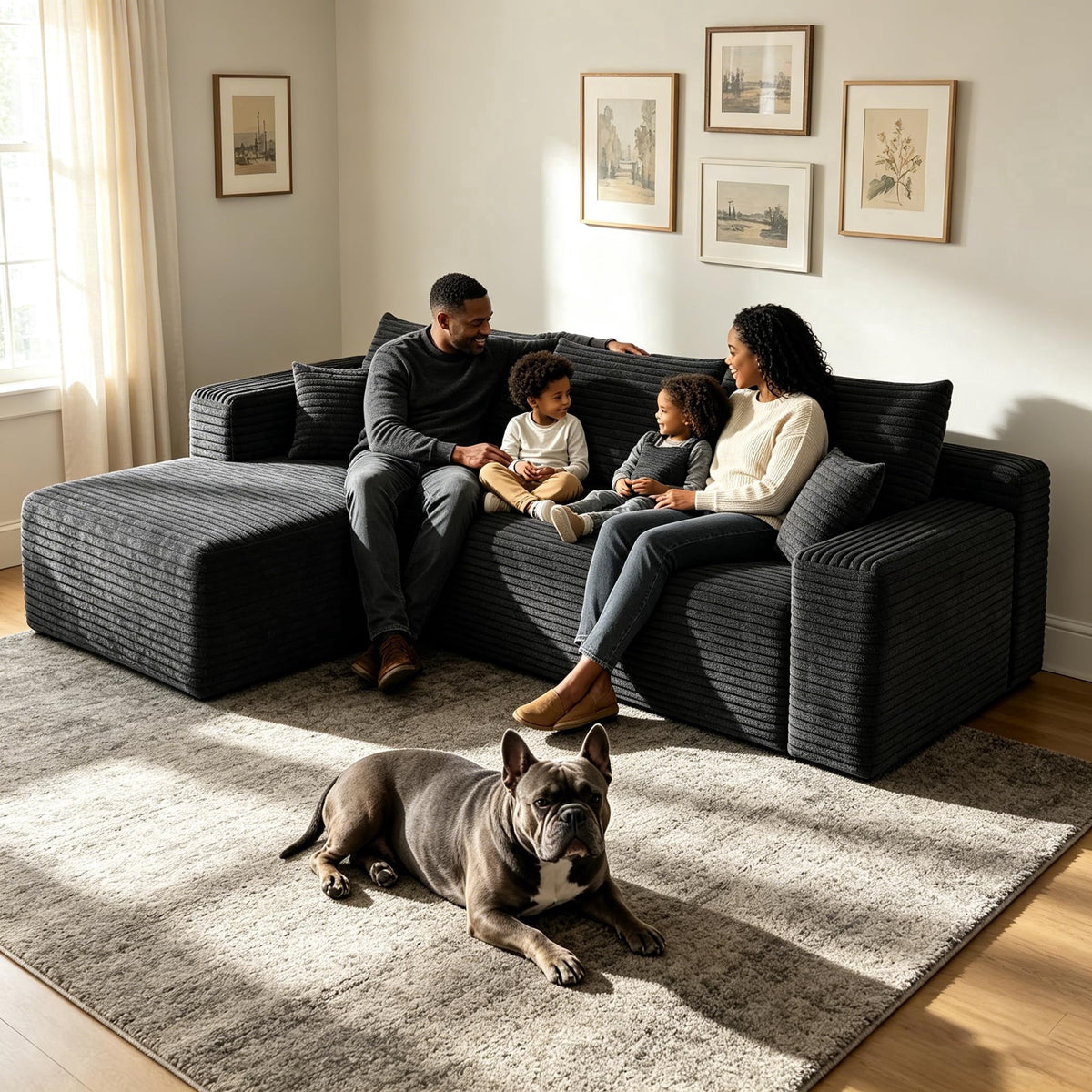 Black Left Facing Chaise W5571P500137-