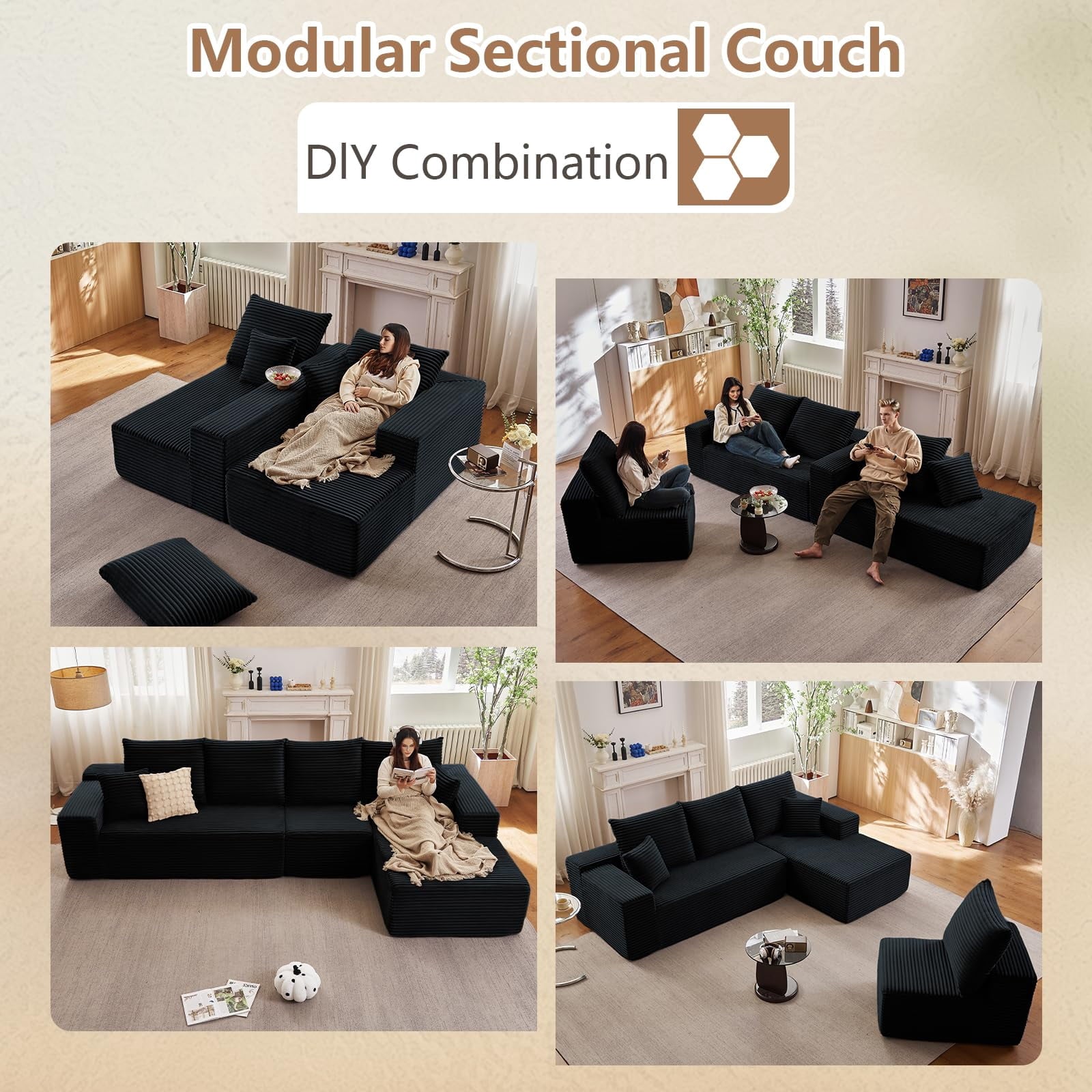 Black 135" Right Facing Chaise W2824S00029/////