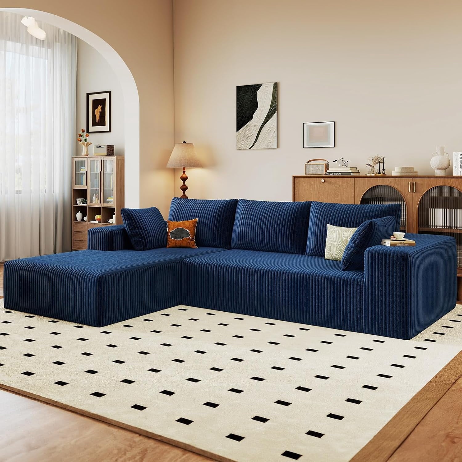 Blue Left-facing chaise W3315P374752-L-left-blue
