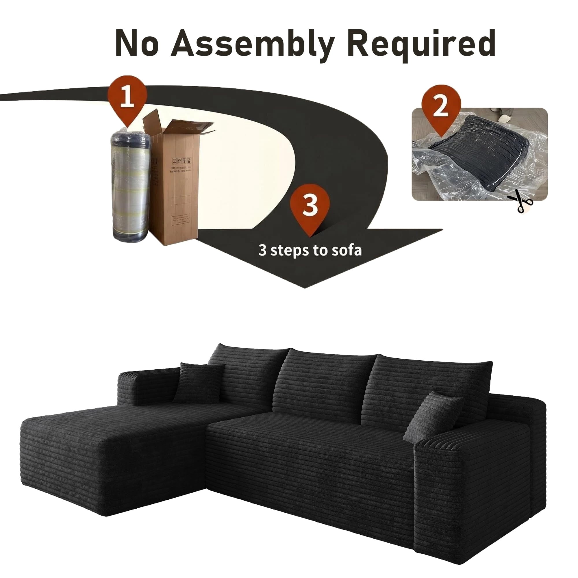 Black Left Facing Chaise W5571P500137-
