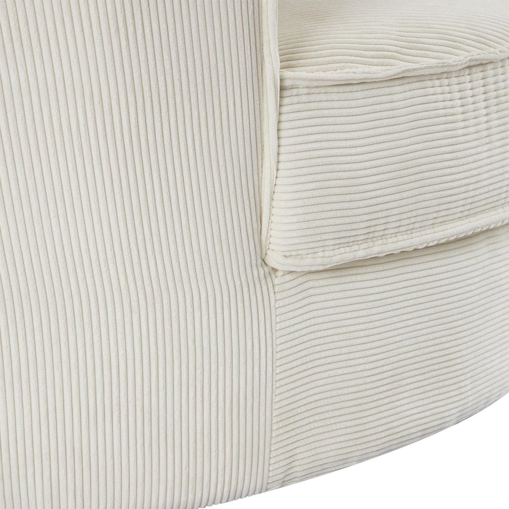 Beige SU-N719-Beige-51.5" Swivel Round Sofa+5 Pillows