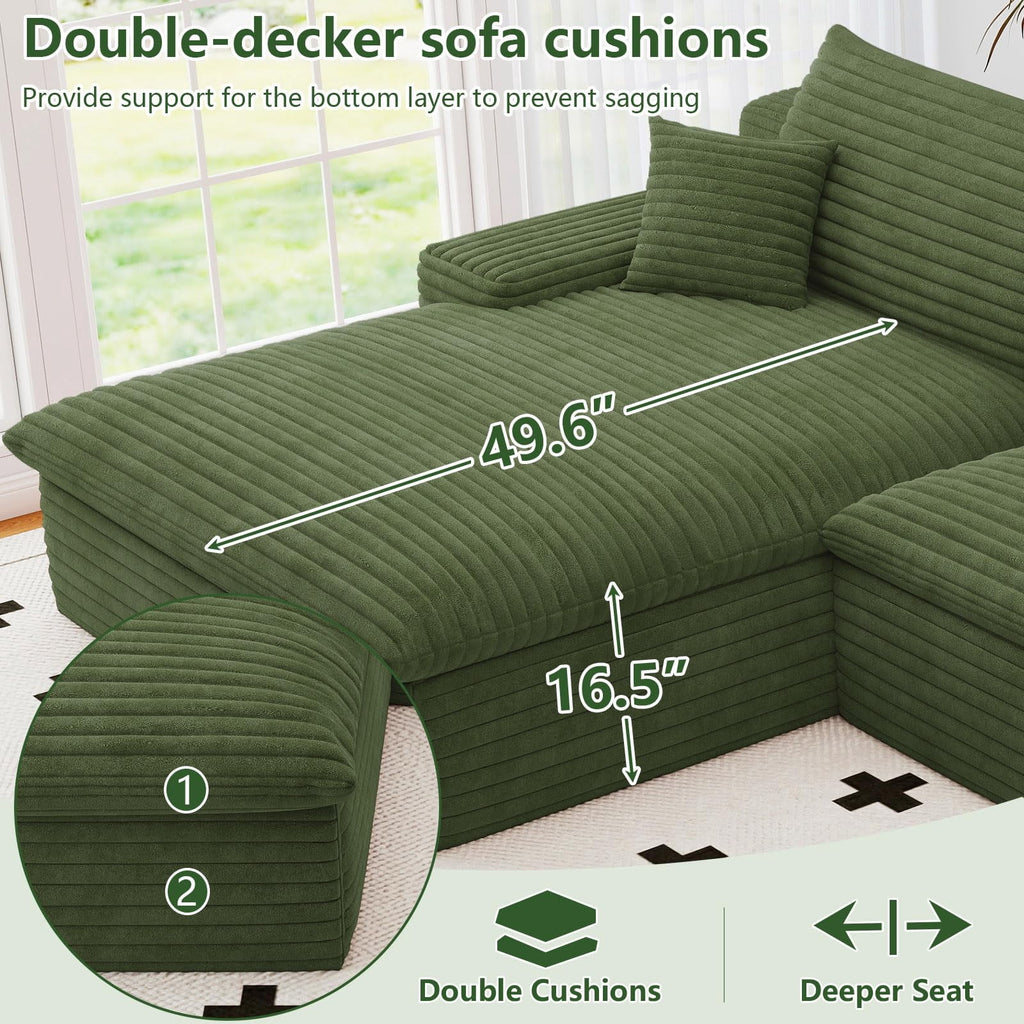 Green U-4 Left+Ottoman W2824S00135-Z