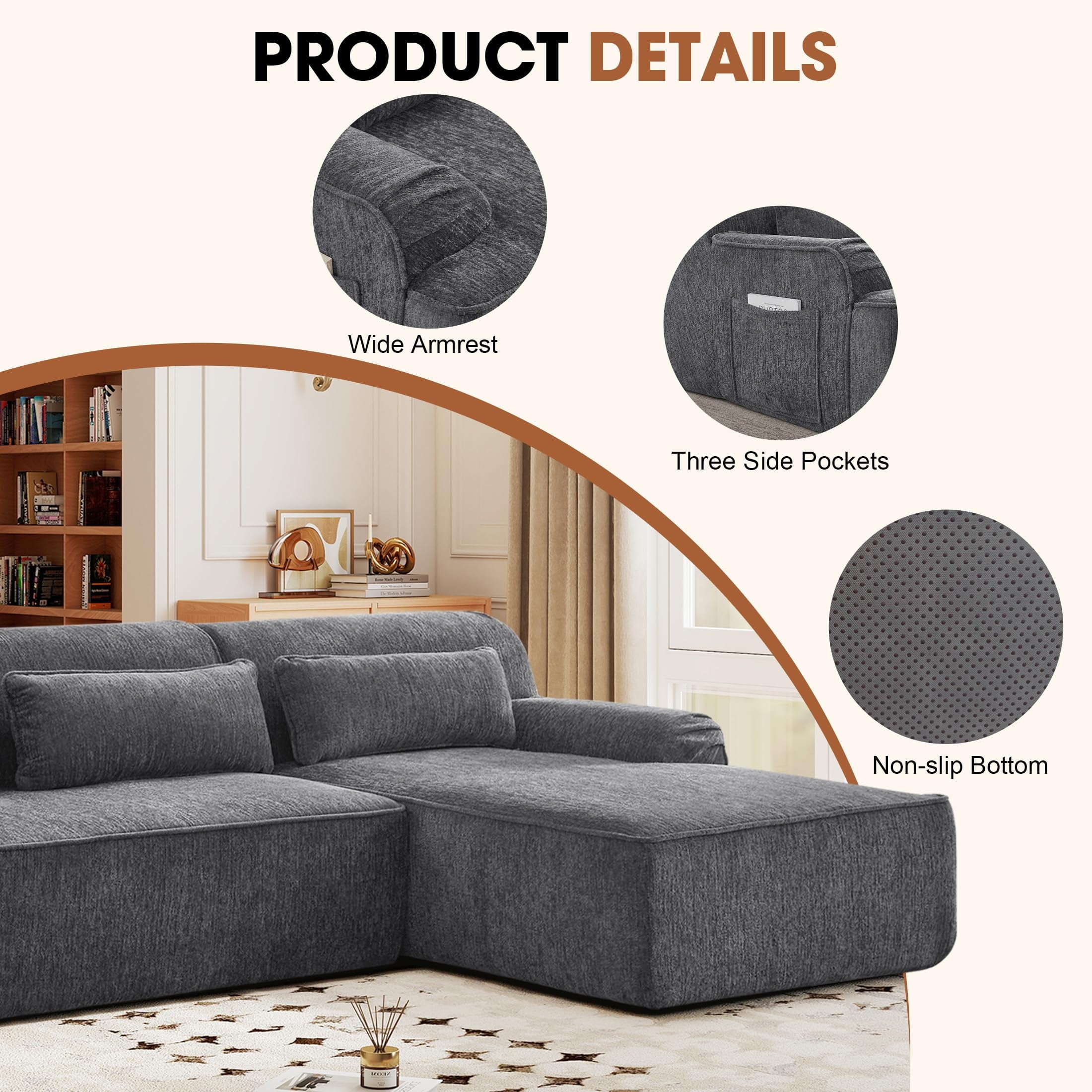 Gray Right Facing Chaise W2339S00070