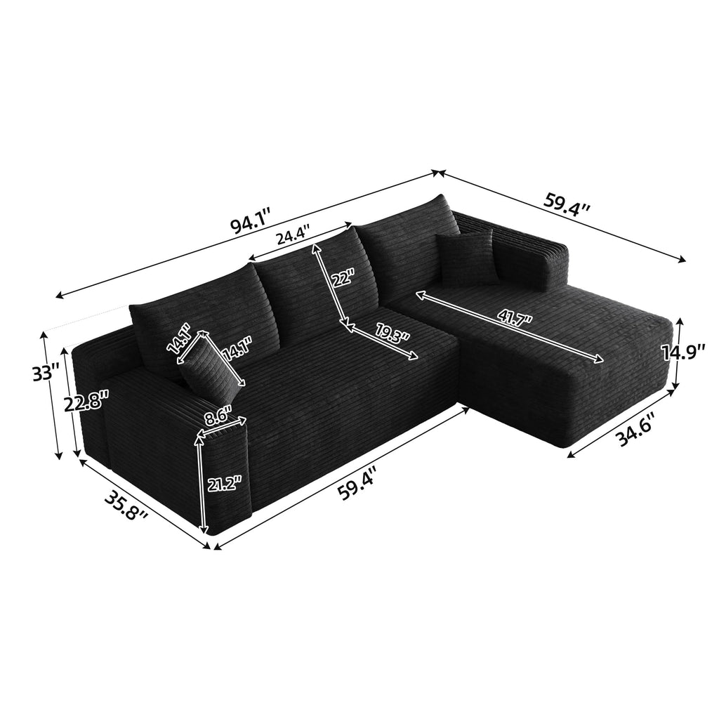 Black Right Facing Chaise W5571P500136-