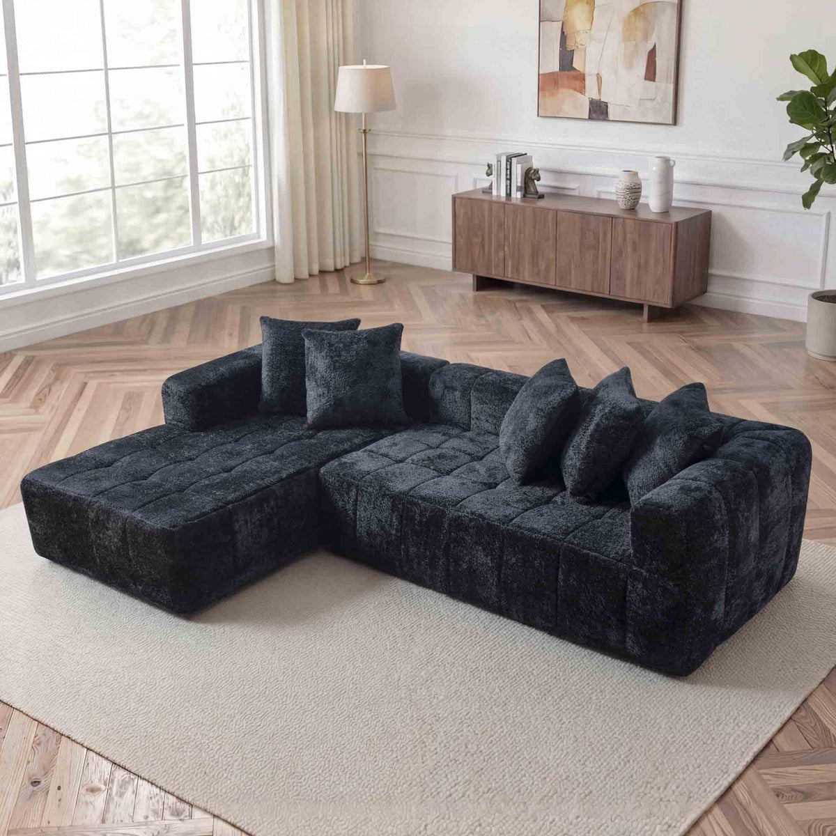 Black Left Chaise W5515S00016