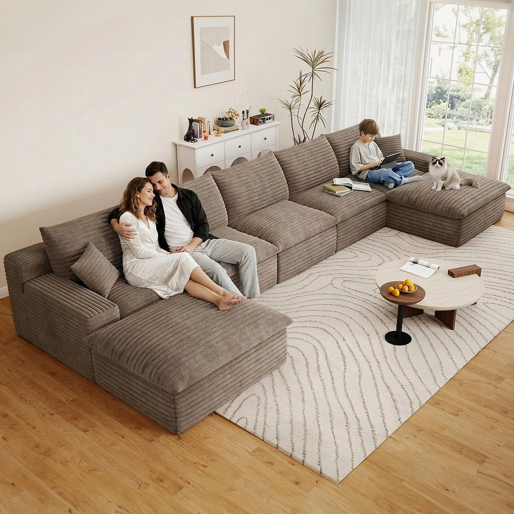 Camel U-5 Seater+2 Ottoman W2824DIY110-Z