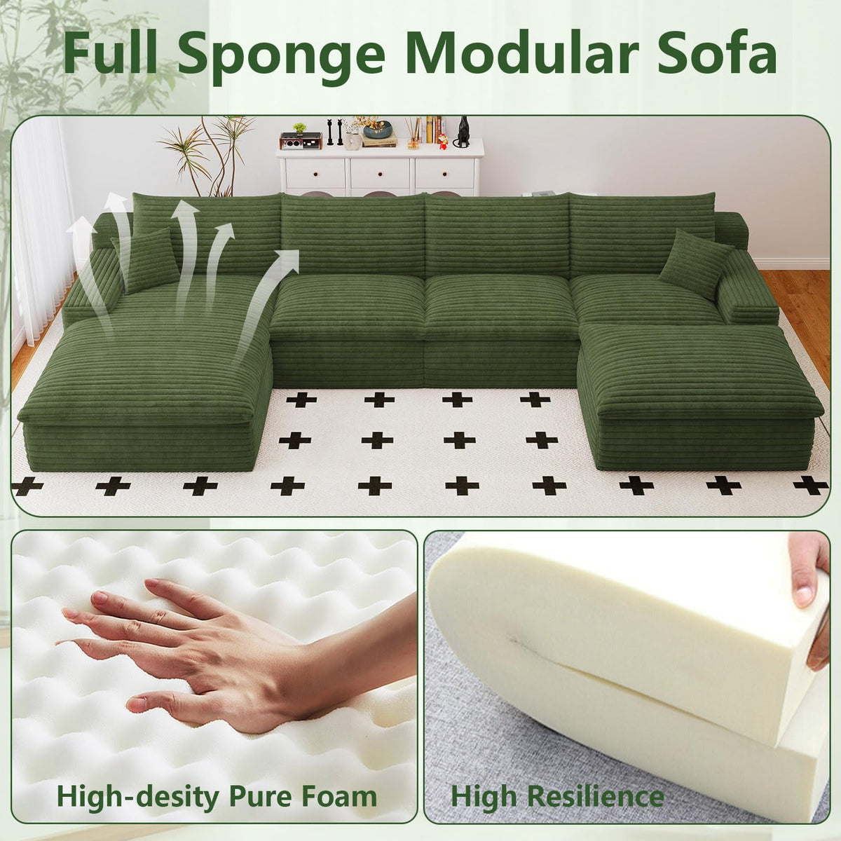 Green U-4 Left+Ottoman W2824S00135-Z