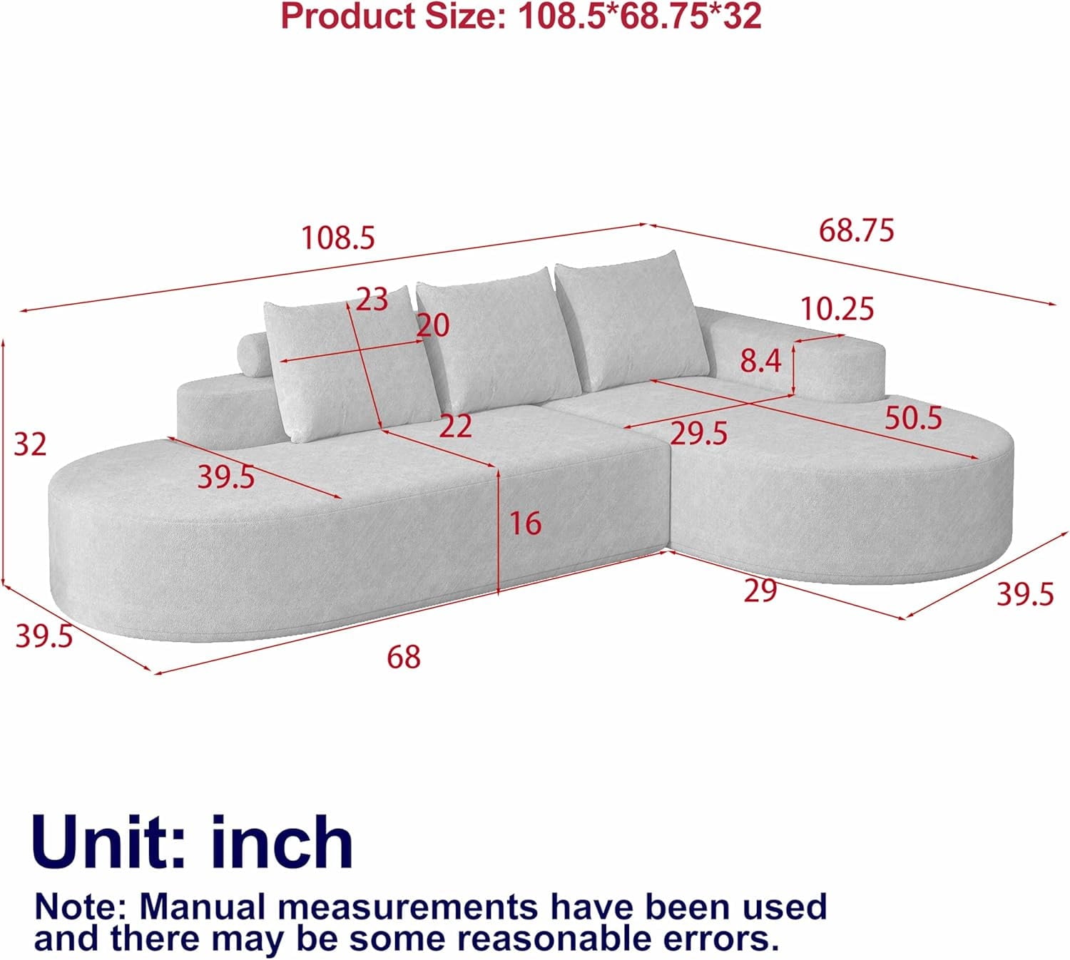 Black Right Chaise W834S00450