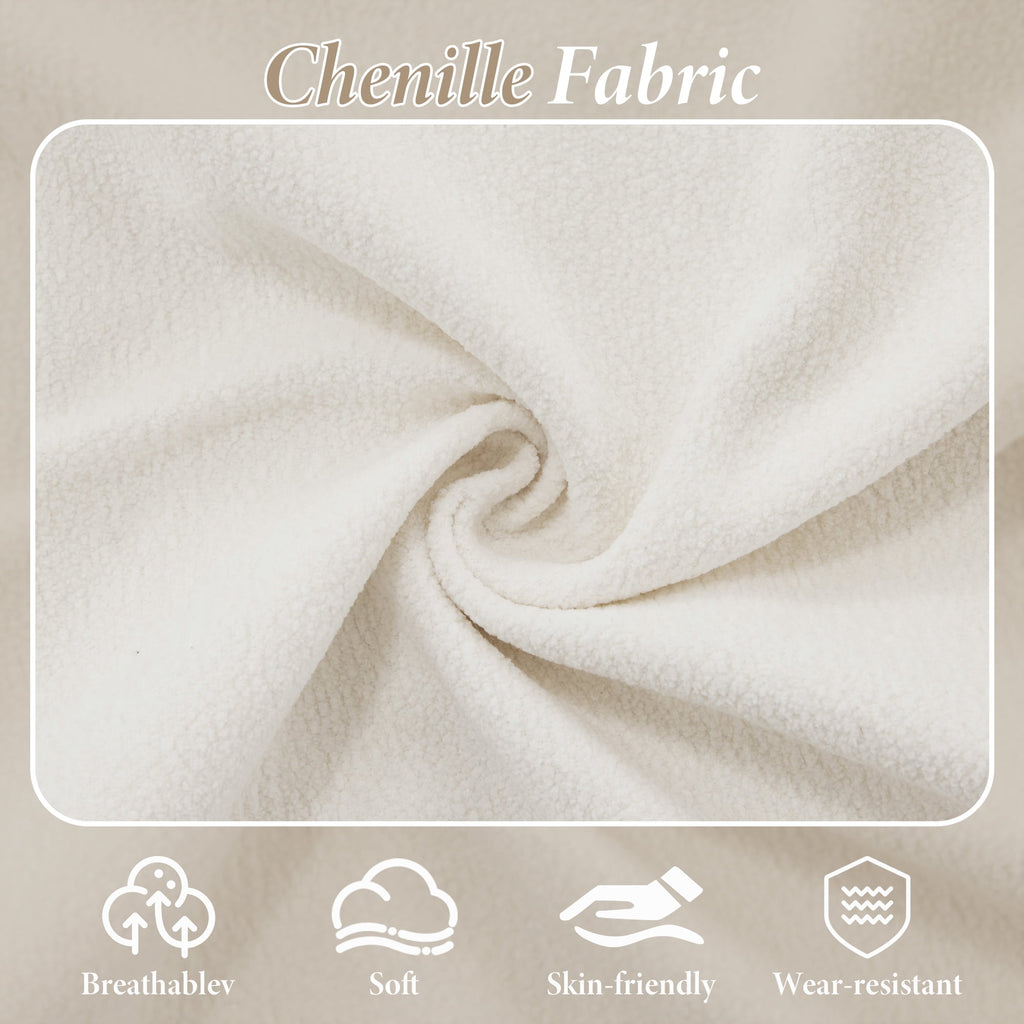 White Chenille 4 Seater W714S01004