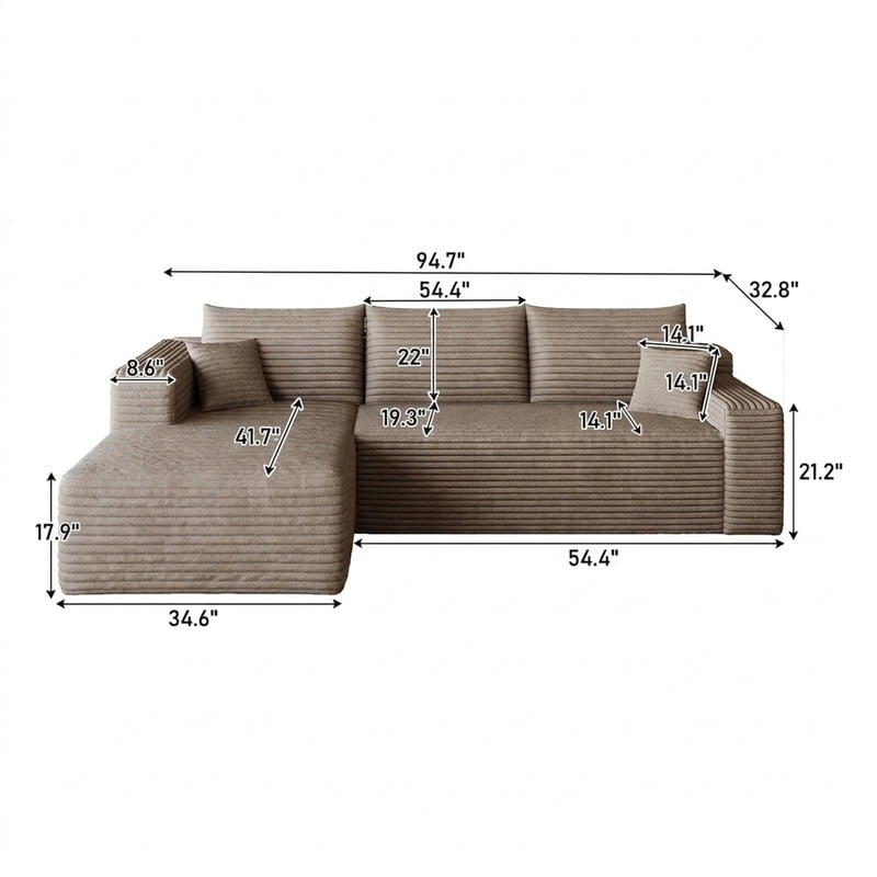 Camel Left Facing Chaise W5571P500145-