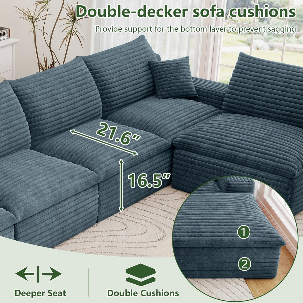 Blue U-6 Seater W2824DIY143-ZZ