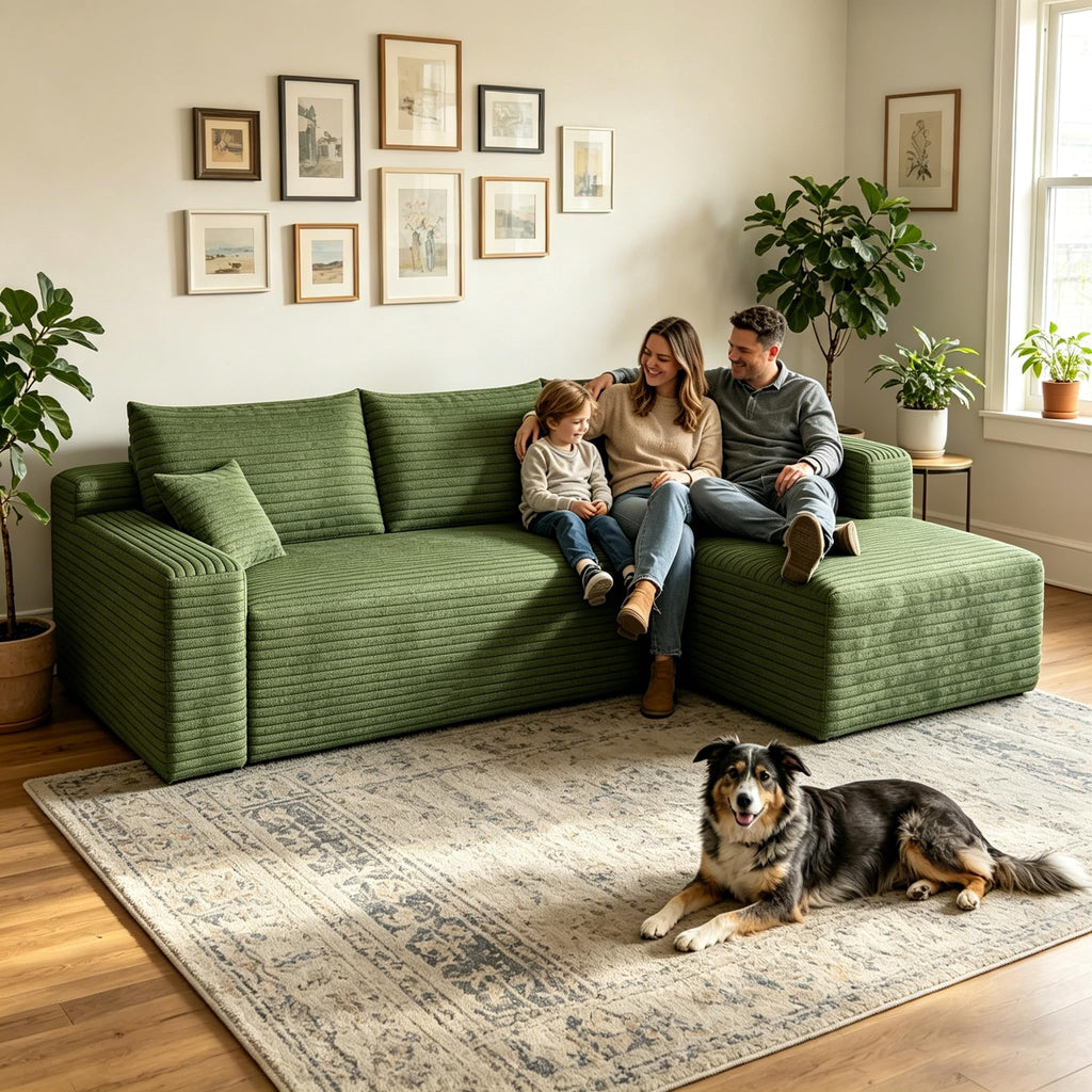 Green Right Facing Chaise W5571P500140-