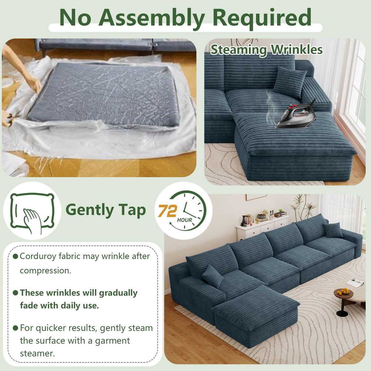Blue L-4 Seater+Ottoman W2824DIY141-ZZ