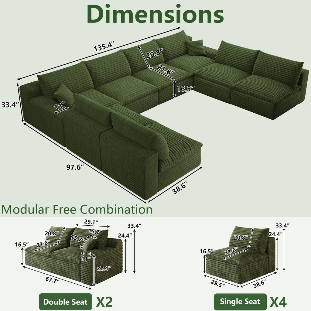 Green U-8 Seater W2824DIY153-ZZ