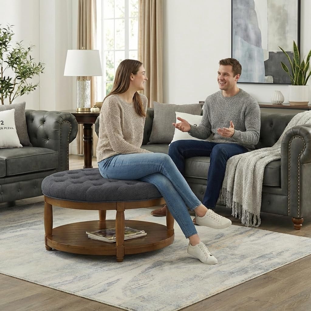 Granite Round Ottoman W2186P400510-gen