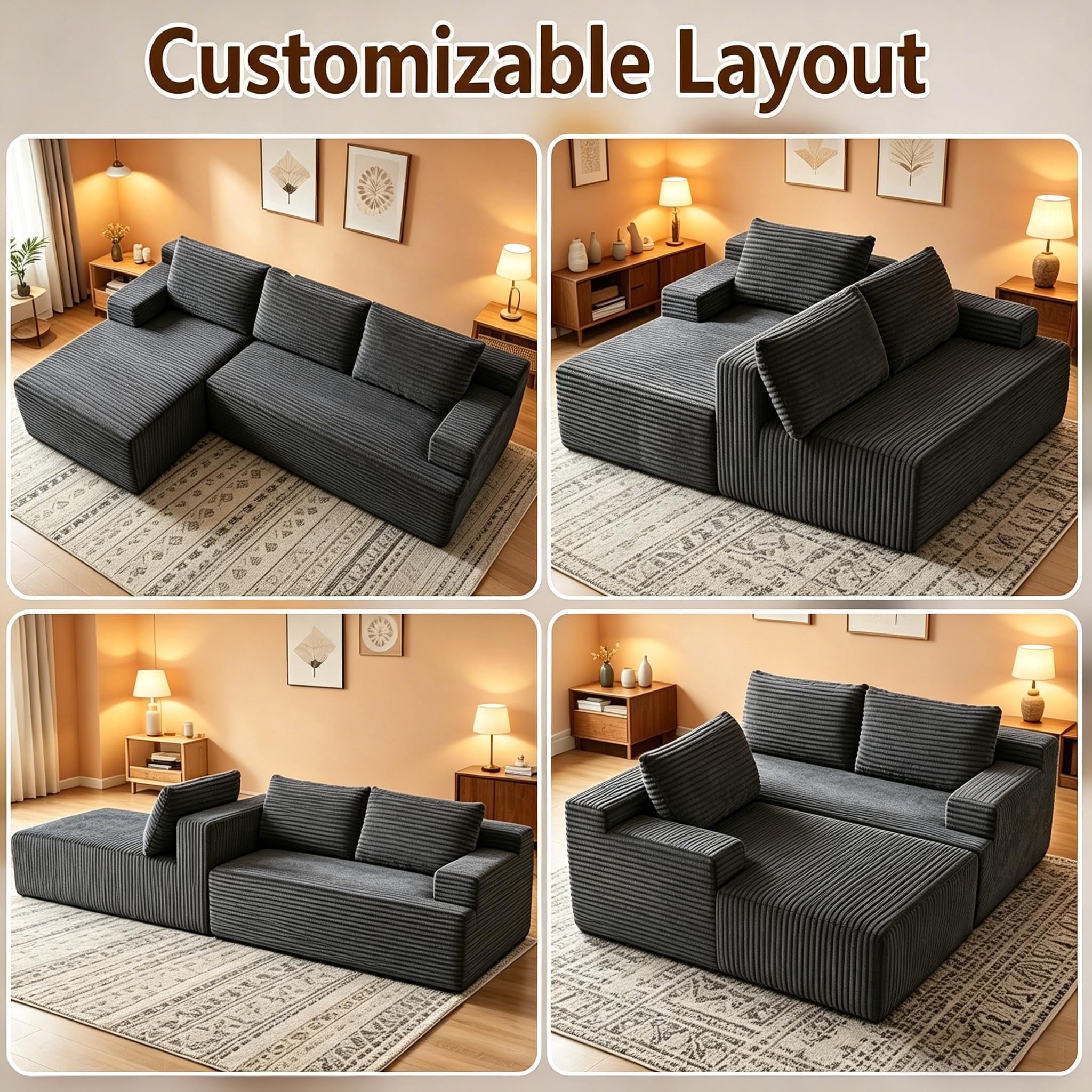 Darkgrey Left Facing Chaise W5571P500143-