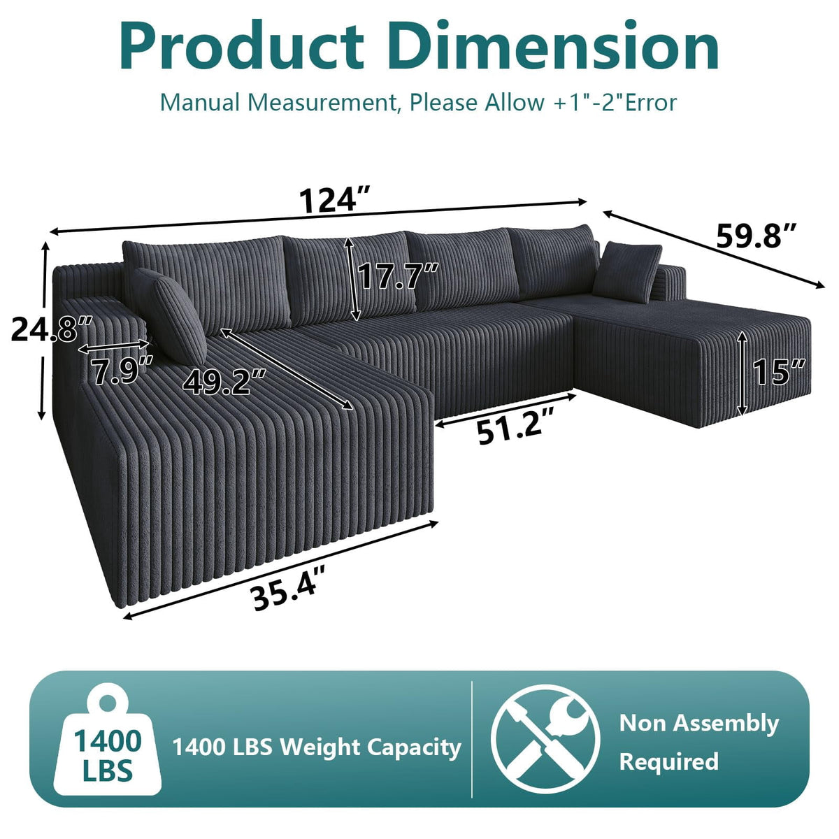 Dark Gray 124'' W5571DIY05-Dark Graygen