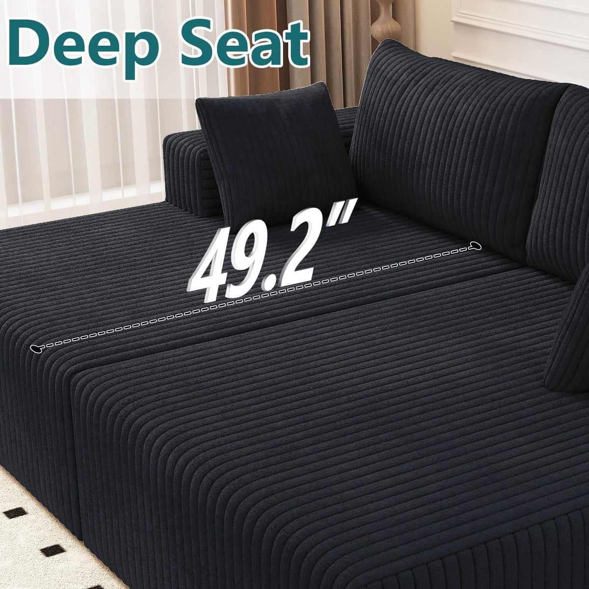 Black Modern, Minimalist, Cozy, Modular Living, Contemporary W5571P450560-black