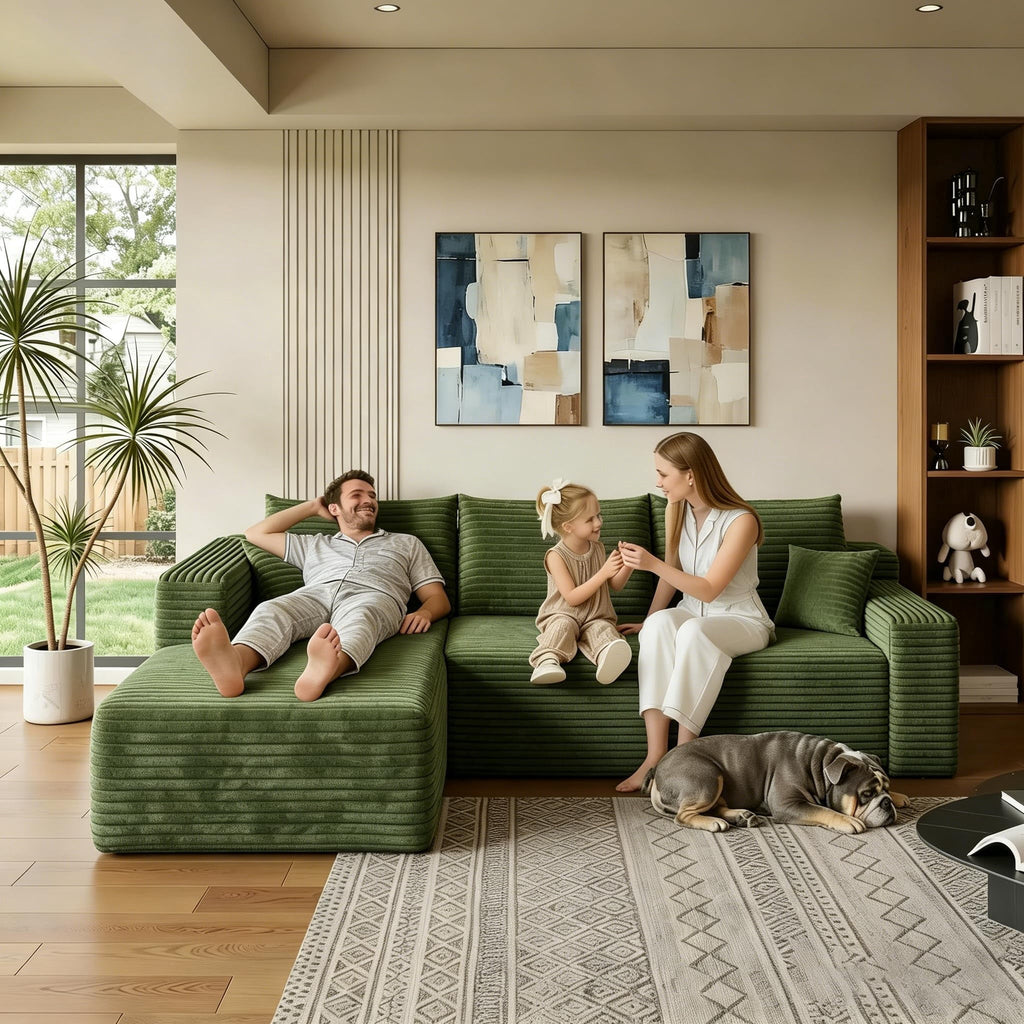 Green Left Facing Chaise W5571P500141-