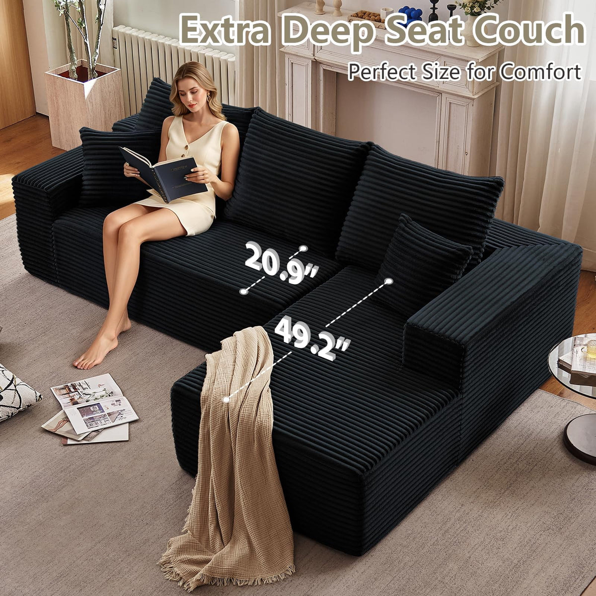 Black 107" Right Facing Chaise W2824S00025//////
