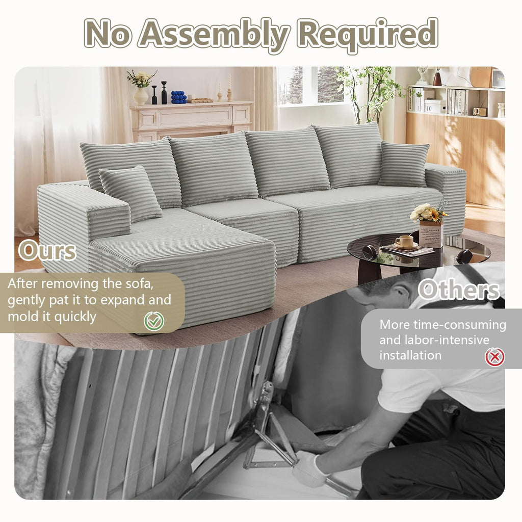 Gray 135" Left Facing Chaise W2824S00042/////