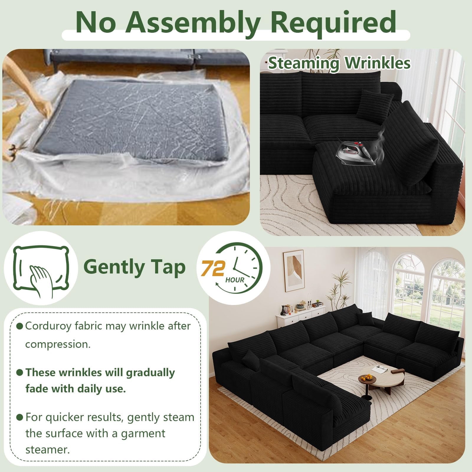 Black U-8 Seater W2824DIY108-Z