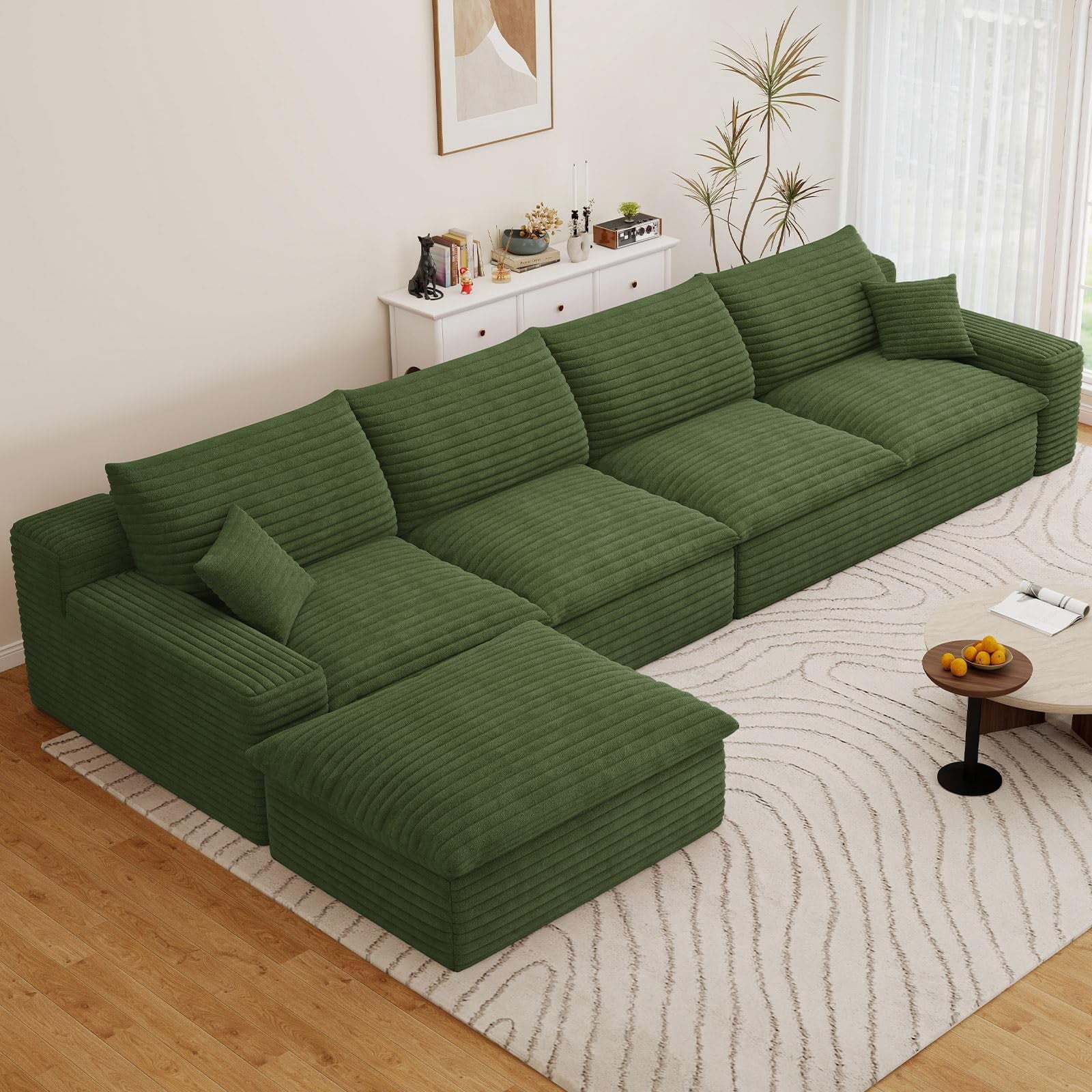 Green L-4 Seater+Ottoman W2824DIY147-ZZ