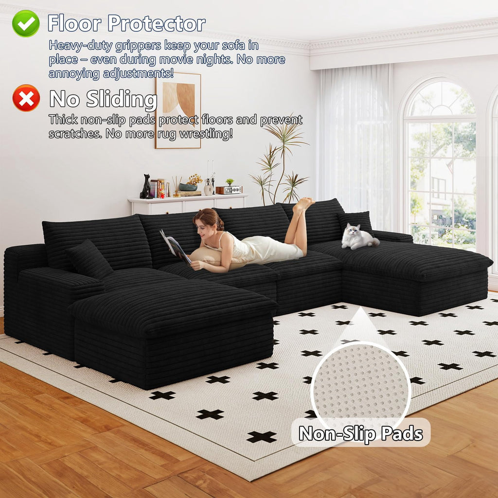 Black U-4 Right+Ottoman W2824S00152-Z