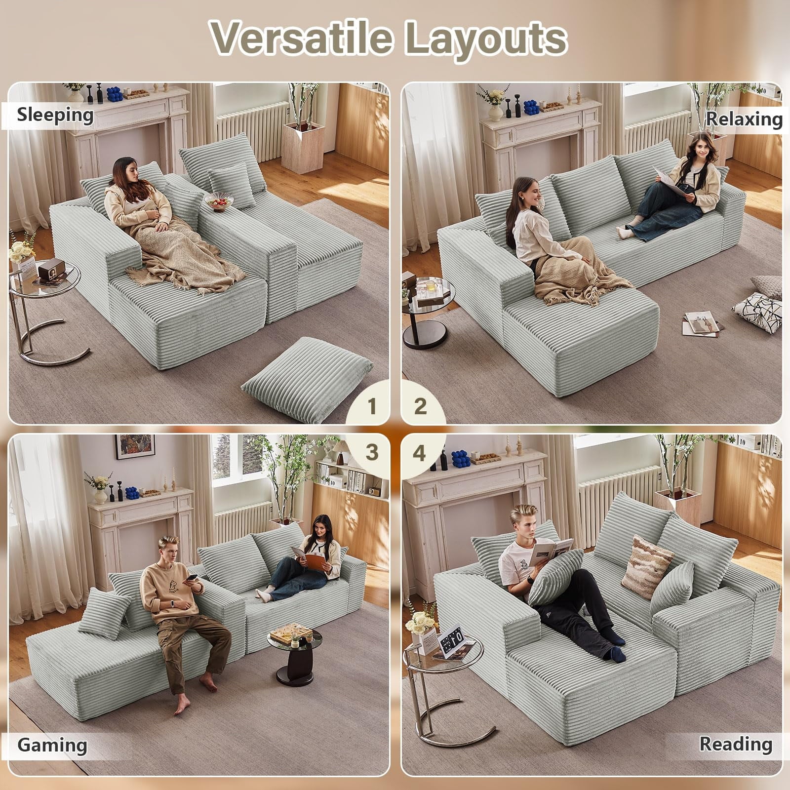 Gray 107" Left Facing Chaise W2824S00039//////
