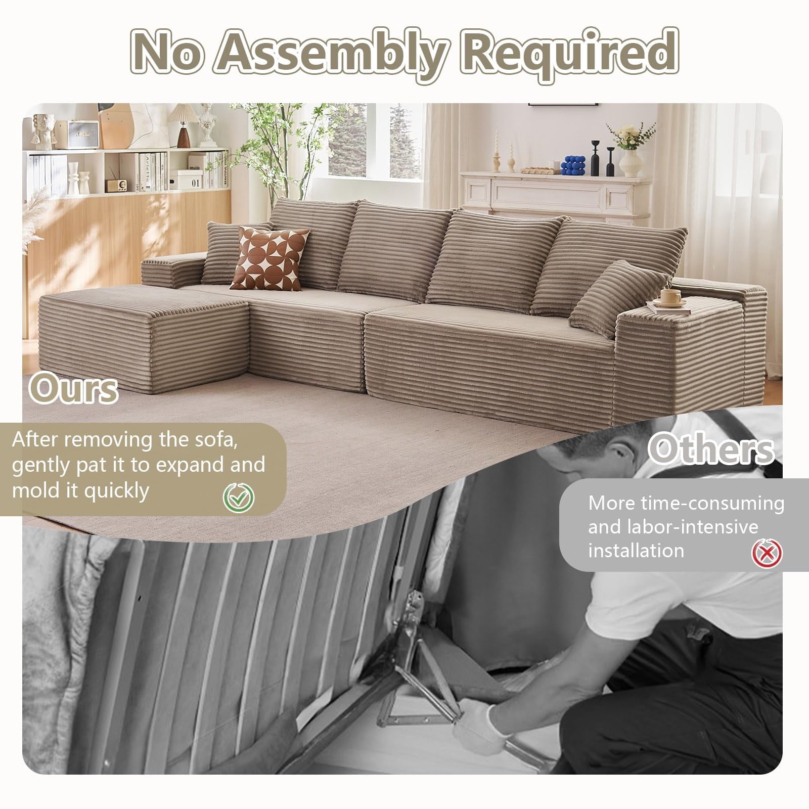 Camel 140" L Shaped W2824DIY06//