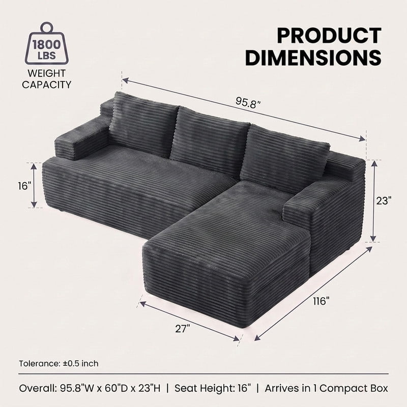 Dark Gray Right Facing Chaise W5571P500142gen