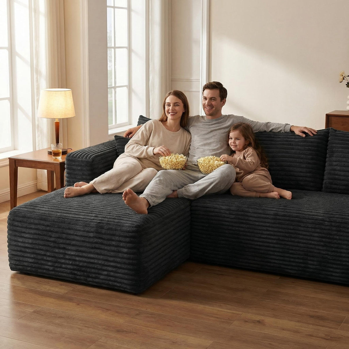 Black Left Facing Chaise W5571P500137-