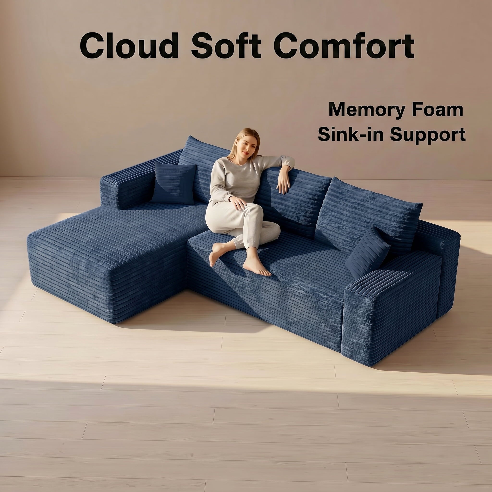 Blue Left Facing Chaise W5571P500139-