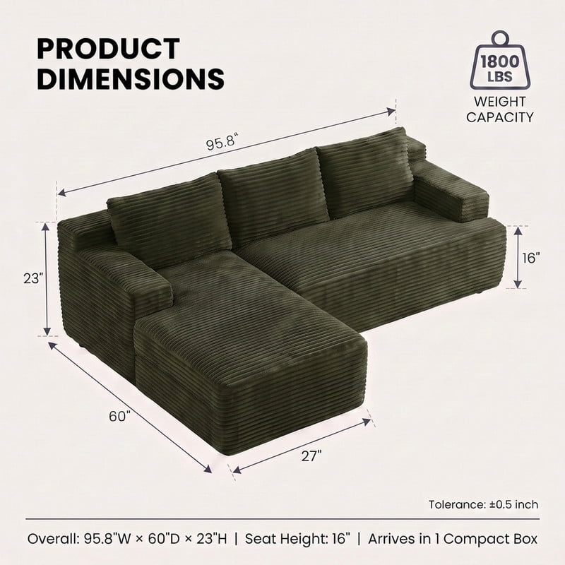 Green Left Facing Chaise W5571P500141gen