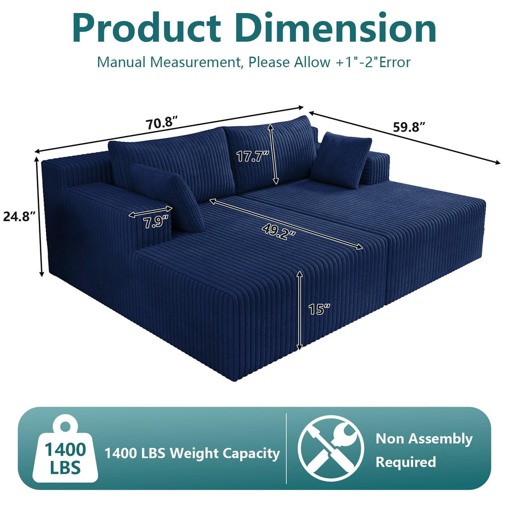 Blue Modern, Minimalist, Cozy, Modular Living, Contemporary W5571P450562-blue